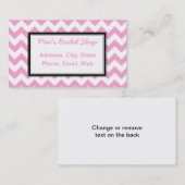 Klassieke roze Chevron Pattern Visitekaartje (Voorkant / Achterkant)