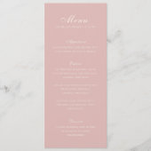 Klassieke Roze Elegante Bruiloft Menu (Voorkant)