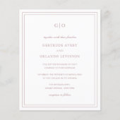 Klassieke Roze Elegante Budget Huwelijksuitnodigin Flyer (Voorkant)