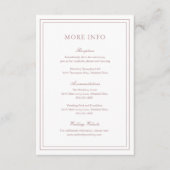 Klassieke Roze Elegante Huwelijk Informatiekaartje (Voorkant)