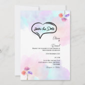 Klassieke roze en blauwe bruiloft uitnodigingen (Voorkant)