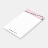 Klassieke roze en blauwe strepen post-it® notes (Schuin)