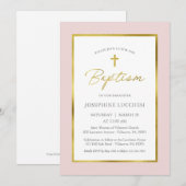 Klassieke roze en gouden handschrift kaart (Voorkant / Achterkant)