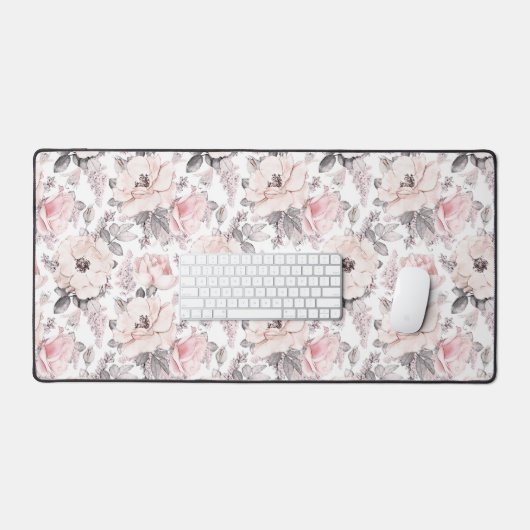 Klassieke roze en grijs patroon bureaumat (Keyboard & Muis)