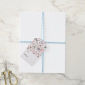 Klassieke roze en grijs patroon cadeaulabel (Met Touw)