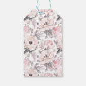 Klassieke roze en grijs patroon cadeaulabel (Achterkant)
