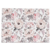 Klassieke roze en grijs patroon groot cadeauzakje (Achterkant)