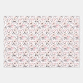 Klassieke roze en grijs patroon inpakpapier vel (Voorkant 2)