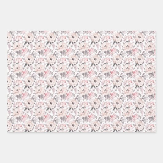 Klassieke roze en grijs patroon inpakpapier vel (Voorkant)