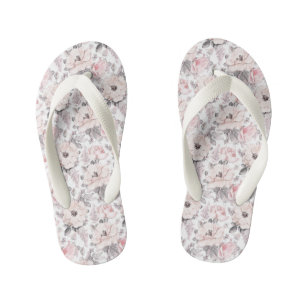 Klassieke roze en grijs patroon kinder teenslippers