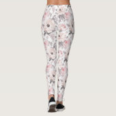 Klassieke roze en grijs patroon leggings (Achterkant)