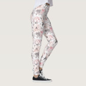 Klassieke roze en grijs patroon leggings (Rechts)
