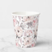 Klassieke roze en grijs patroon papieren bekers (Links)