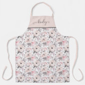 Klassieke roze en grijs patroon schort (Voorkant)