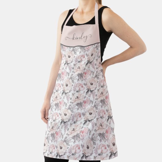 Klassieke roze en grijs patroon schort (Insitu)