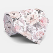 Klassieke roze en grijs patroon stropdas (Opgerold)