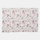 Klassieke roze en grijs patroon theedoek (Horizontaal)