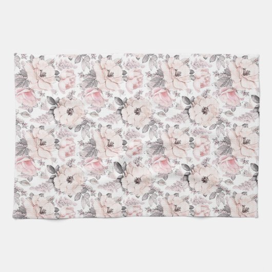 Klassieke roze en grijs patroon theedoek (Horizontaal)