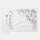 Klassieke roze en ivoren Rozen Flora Theedoek (Horizontaal)