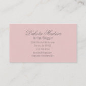 Klassieke roze en ivoren Rozen Visitekaartje (Achterkant)