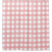 Klassieke Roze en Witte Gingham Plaid Patterned Douchegordijn (Voorkant)
