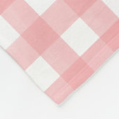 Klassieke Roze en Witte Gingham Plaid Patterned Fleece Deken (Hoek)