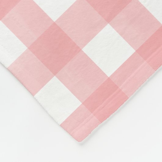 Klassieke Roze en Witte Gingham Plaid Patterned Fleece Deken (Hoek)