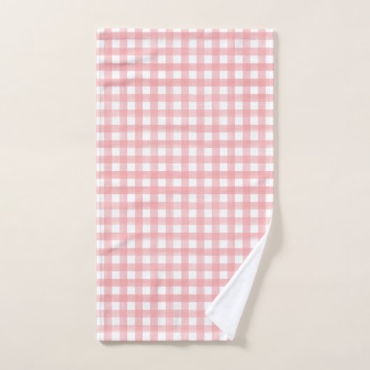 Klassieke Roze en Witte Gingham Plaid Patterned Handdoek (Handdoek)