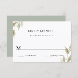 Klassieke roze Floral Wedding RSVP Antwoord Kaart