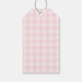Klassieke roze geruite baby shower cadeaulabel (Achterkant)