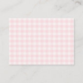 Klassieke roze geruite kaart voor babyshower (Achterkant)