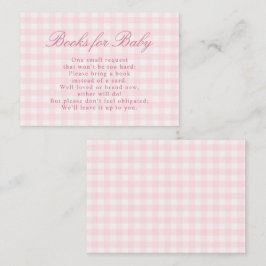 Klassieke roze geruite kaart voor babyshower