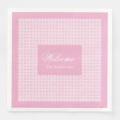 Klassieke Roze Geruite Servetten met Persoonlijke (Voorkant)