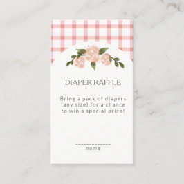Klassieke Roze Gingham Luier Rommel Baby Borrel Informatiekaartje