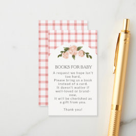Klassieke Roze Gingham Meisjes Boeken Voor Babyfee Informatiekaartje
