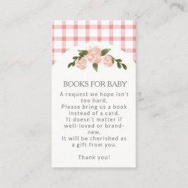 Klassieke Roze Gingham Meisjes Boeken Voor Babyfee Informatiekaartje