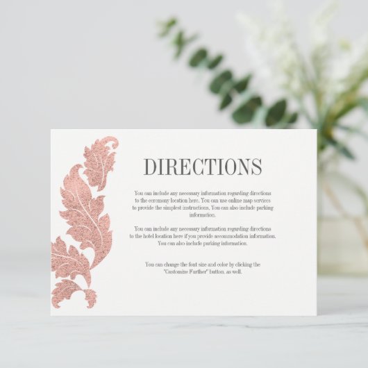 Klassieke roze gouden wapenschild huwelijksrichtin kaart (Staand voorkant)