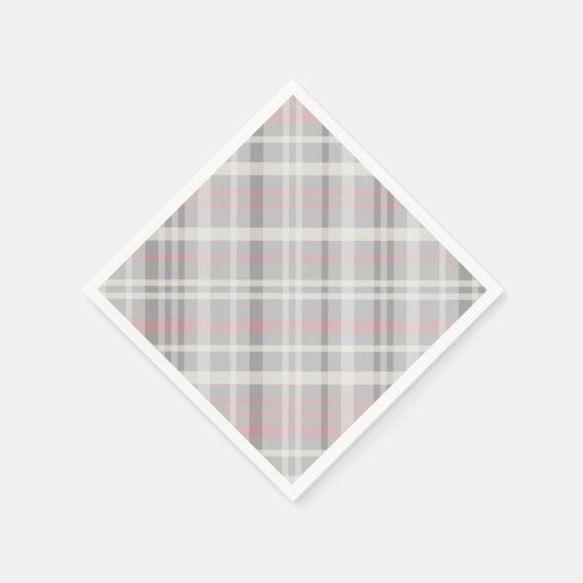 Klassieke roze grijs wit plaid servetten (Hoek)