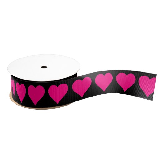 Klassieke roze harten grosgrain lint (Spoel)