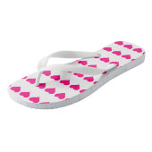 Klassieke roze harten teenslippers (Schuin)
