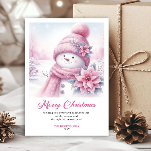 Klassieke Roze Kerstkaart Digitale Kinderen Kerstg