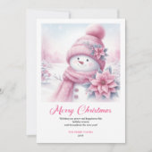 Klassieke Roze Kerstkaart Digitale Kinderen Kerstg (Voorkant)