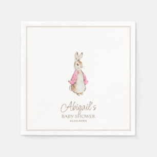 Klassieke Roze Konijn Meisje Baby Shower Servet