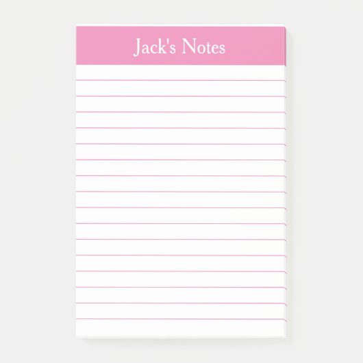 Klassieke roze, op maat gemaakt post-it® notes (Voorkant)