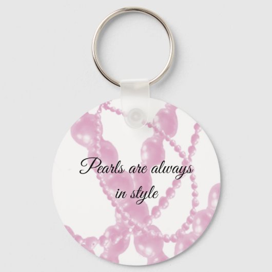 Klassieke Roze Parels   Sleutelhanger (Voorkant)