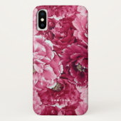 Klassieke roze pioenen clusters gepersonaliseerd Case-Mate iPhone case (Achterkant)