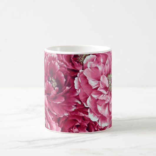 Klassieke roze pioenen clusters | Mok van bloemen (Center)