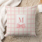 Klassieke Roze Plaid Monogramed kinderkamer Kussen (Deken)