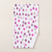 Klassieke roze pokadots op wit bad handdoek (Handdoek)