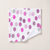 Klassieke roze pokadots op wit bad handdoek (Wasdoekje)
